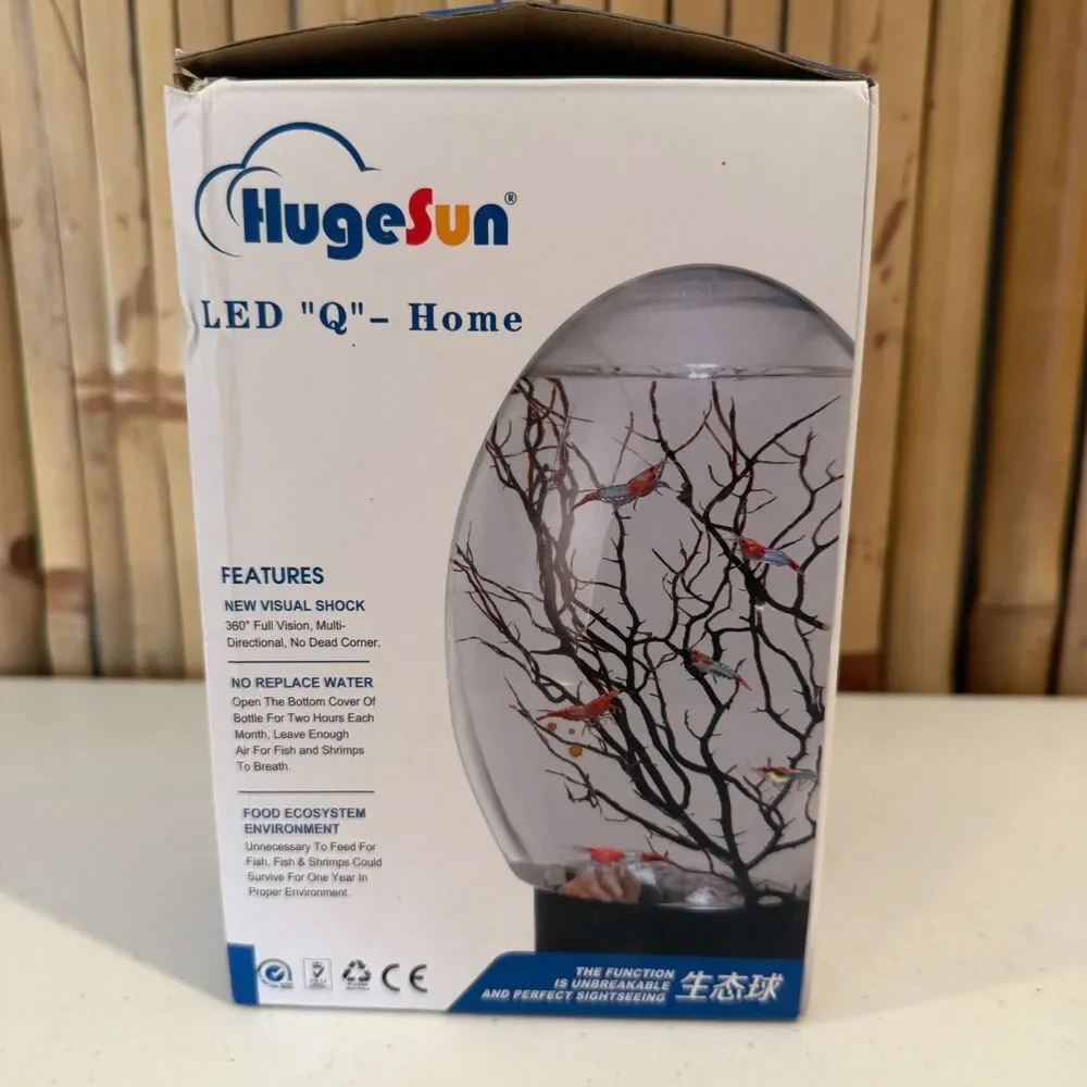 HugeSun LED Q Home Egg Aquarium Decorative Light Black Base Open Box New